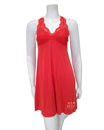 Fleur't 630 Goji Lace T-Back Short Modal Chemise myselflingerie.com